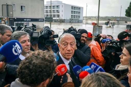 Outgoing president Marcelo Rebelo de Sousa inspects storm damage as candidates for his job attack the government's response