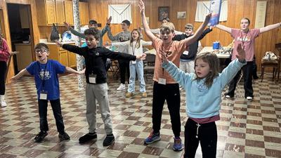 Young actors practice for the upcoming production of  “Finding Nemo Jr.”