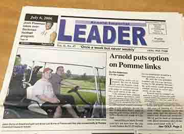 10 years ago this week--arnold puts option on pomme links