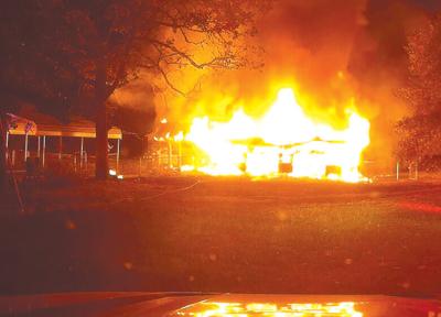Fire destroys house south of De Soto