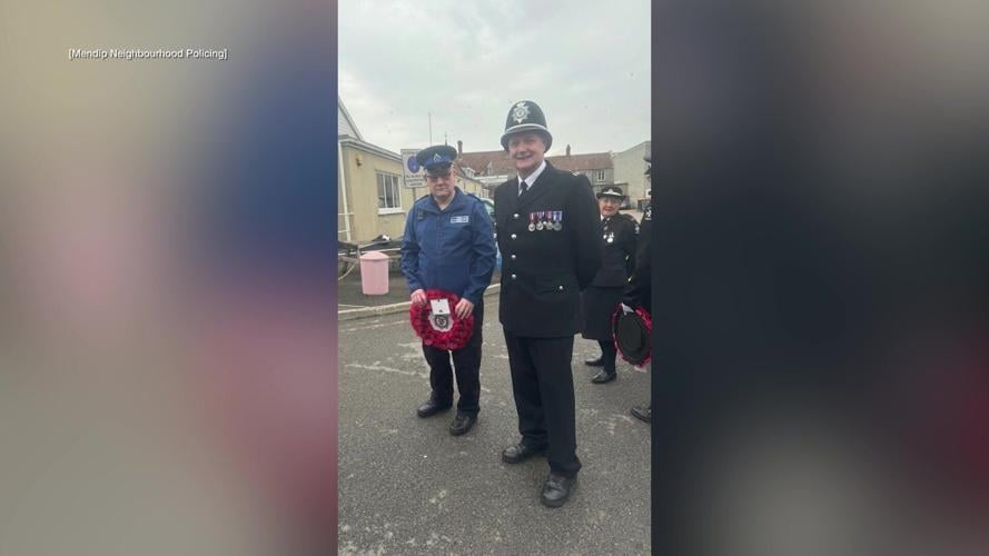 Police officer marks final day of duty by patrolling alongside his son