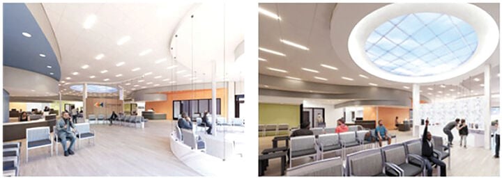 Compass’ artist renderings of the Truman Building’s lobby.