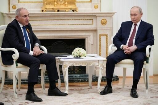Armenian Prime Minister Nikol Pashinyan -- seen here meeting Vladimir Putin -- has pursued ties with both Russia and the West