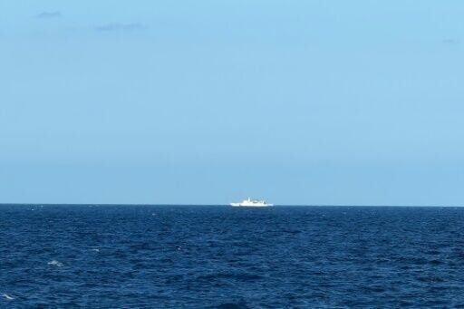This handout photo taken and released on December 29, 2025, by the Taiwan Coast Guard shows Chinese Coast Guard vessel No. 1303 being detected 23 nautical miles northwest of Pengjia Islet