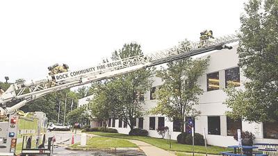 Employees were evacuated from Convergys in Arnold after lightning struck an air-conditioning unit and smoke filled the building., causing smoke to fi