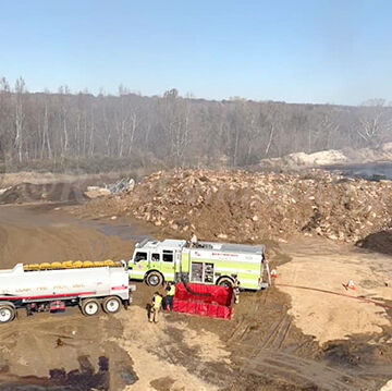 Mulch fire north of Arnold causes hazy conditions