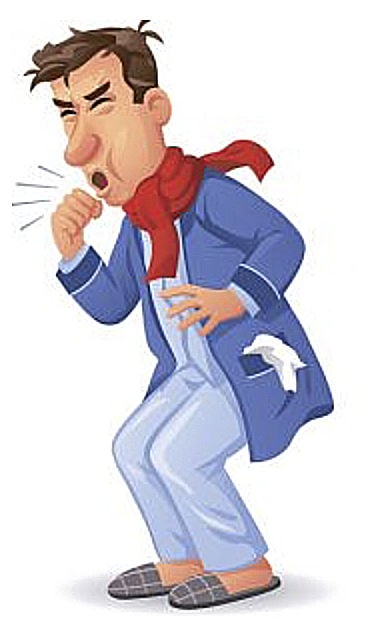 man coughing