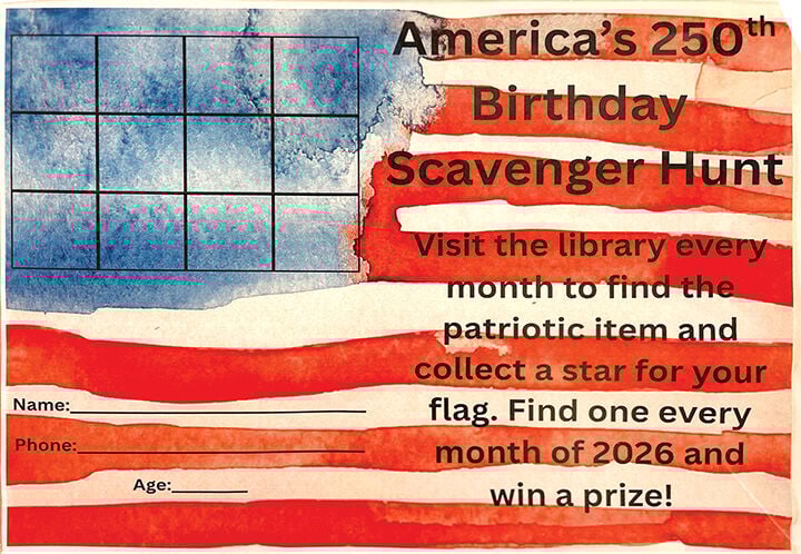 De Soto Public Library patrons will receive a star sticker each month they find the hidden patriotic item.