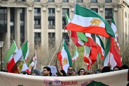 Protesters supporting the son of Iran's late shah gathered in Paris