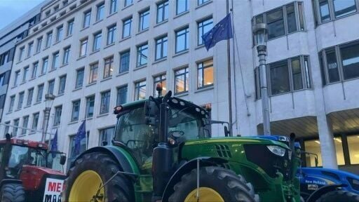 Hundreds of tractors clogged the streets of Brussels