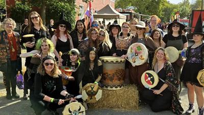 Aria Thome led drum circle groups for the second straight year during Kimmwick’s Witches Night Out. More than 4,400 women attended the 15th annual event on Oct. 10.