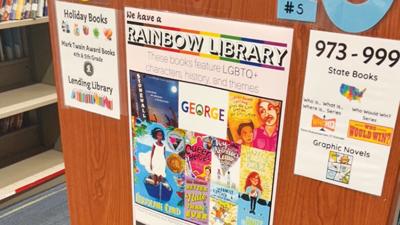 Northwest District parent Shawn Dempsey sent the Leader this photo of a poster he said was hanging in the Murphy Elementary Library until its recent removal.