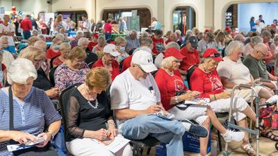 Many hopeful bingo players at the Festus Senior Expo also wore Cardinals baseball red in hopes of winning the event’s grand prize.