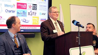 Jefferson County Growth Association President Dan Govero speaks at the 2026 Legislative Forum.