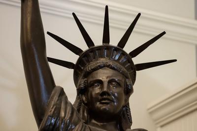 Columbia’s liberty sister is displayed in the lobby