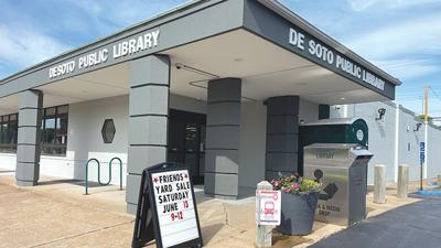 The renovation project at De Soto Public Library, including the replacement of the entranceway, is nearly complete.
