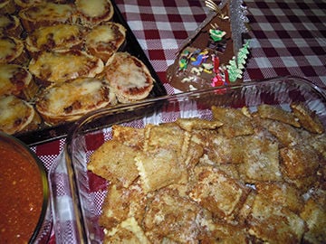 Toasted Ravioli, French Pizza Rounds