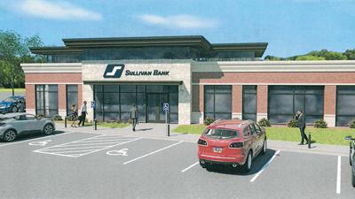 This artist rendering shows a new location for the Eureka bank branch that is under construction at 12 Hilltop Center Drive and is expected to be completed in December 2026.