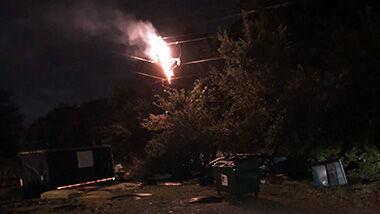 A transformer on top of a power-line pole between Lonedell Road and Redwood Drive in Arnold exploded three times on Monday night.