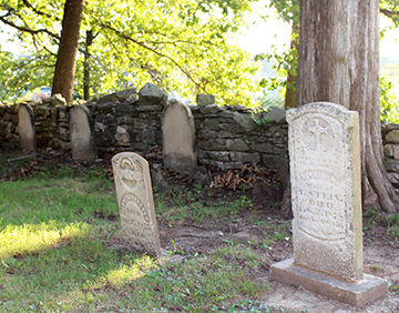 Gravestones in the section of Richardson Cemetery where local historians believe Richardson family members are buried