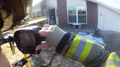 Home on Hillcrest Drive outside De Soto damaged by fire.