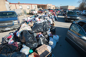 The response was overwhelming at a collection the Fox School District held for flood victims