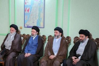 Mojtaba Khamenei is seen here, second on the left, in a photo issued by the office of the supreme leader in 2024