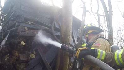 This barn off Lonedell Road west of Arnold was destroyed by fire on Wednesday.