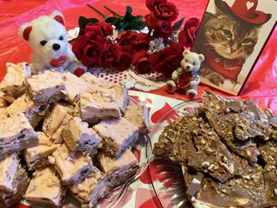 Chocolate Cherry Swirled Fudge, Sweet and Salty Pecan Bark