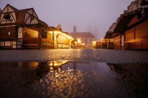 Closed Christmas booths in Magdeburg on December 27, 2024, following the deadly car-ramming attack
