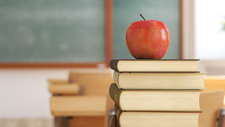 classroom with books
