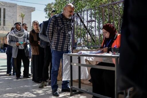 During the morning, a steady trickle of voters could be seen heading to polling stations in the West Bank