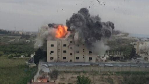AFPTV footage showing the moment an Israeli strike hits a building in southern Lebanon