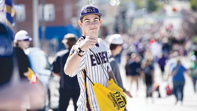 Eureka baseball player Carter Luft participates in last year’s Eureka Days Parade.