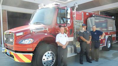 From left, Chief Brian Gaudet, Capt. Kyle Huskey and Engineer James Maupin.