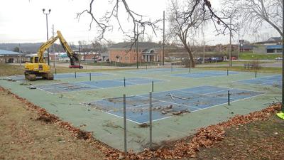 McConnell & Associates began demolishing the pickleball courts at Jokerst Memorial Park