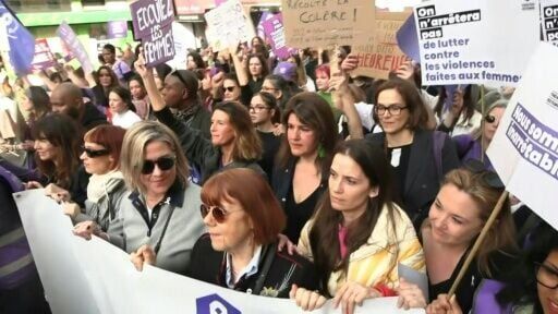 Rape survivor Gisèle Pelicot leads march for International Women's Day in Paris