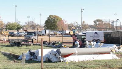 New turf baseball and softball fields are being put in at Lions Park.