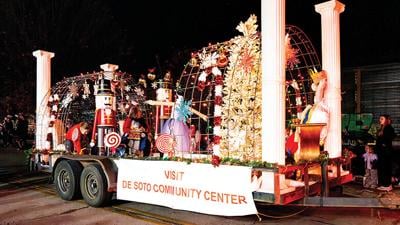 The De Soto Community Center float won the Best in Parade Award at the 2024 De Soto Christmas Parade.