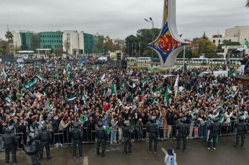 Tens of thousands celebrated a year since the toppling of longtime ruler Bashar al-Assad in Syria
