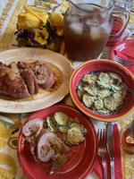 My Leader Yummy: Apple-Stuffed Pork Roast and Zucchini-Parmesan Toss