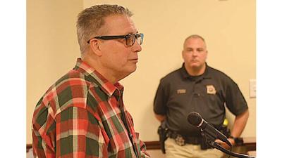 Joseph Schicker speaking about Camp Skullbones