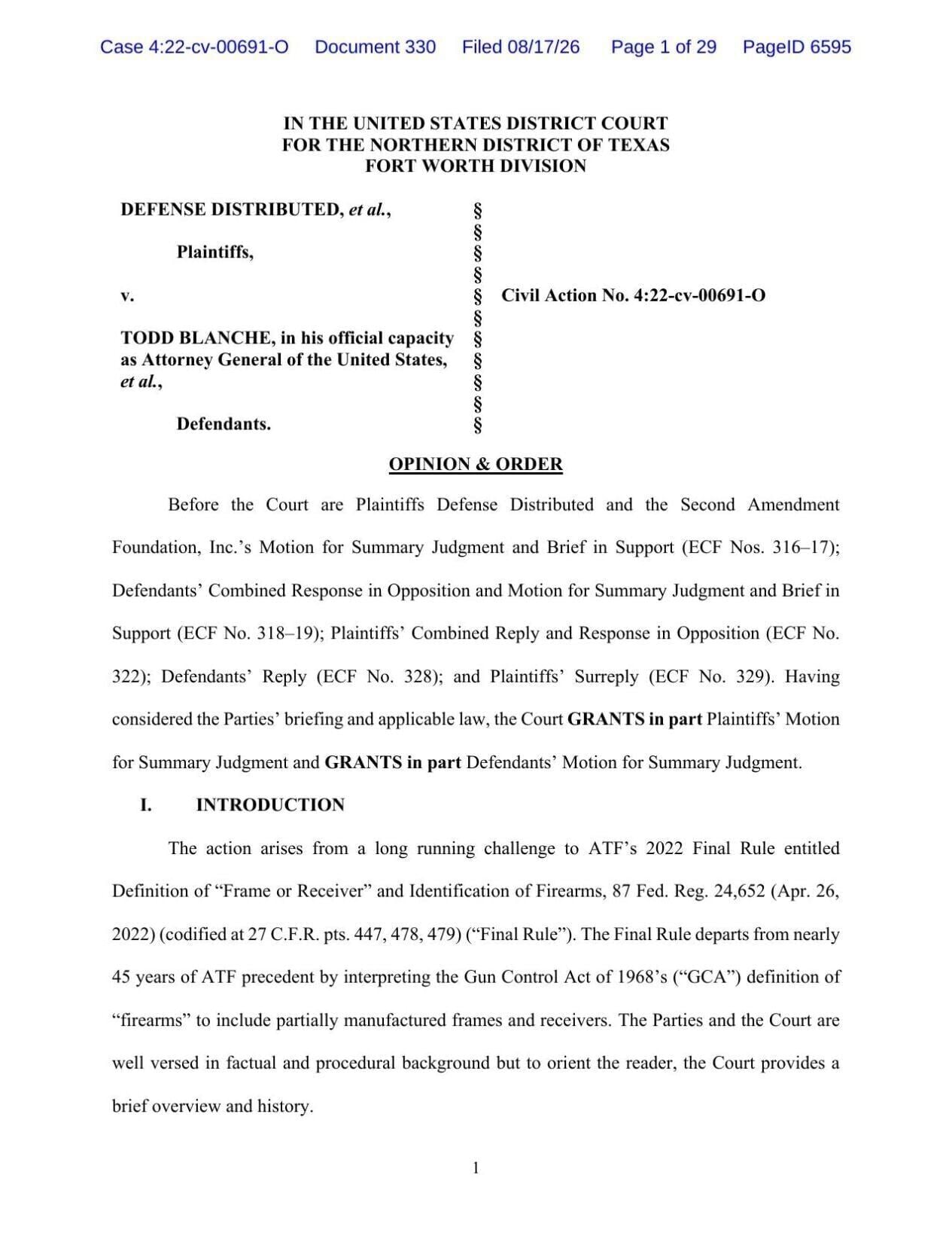 DEFENSE DISTRIBUTED, et al., v. Blanche