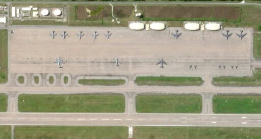 This handout satellite photo from Planet Labs PBC and dated June 16, 2025, shows an overview of the Diego Garcia military base on the Chagos Archipelago