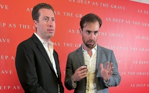 Director Coerte Voorhees (left) and producer John Voorhees premier the trailer of their film "As Deep as the Grave"