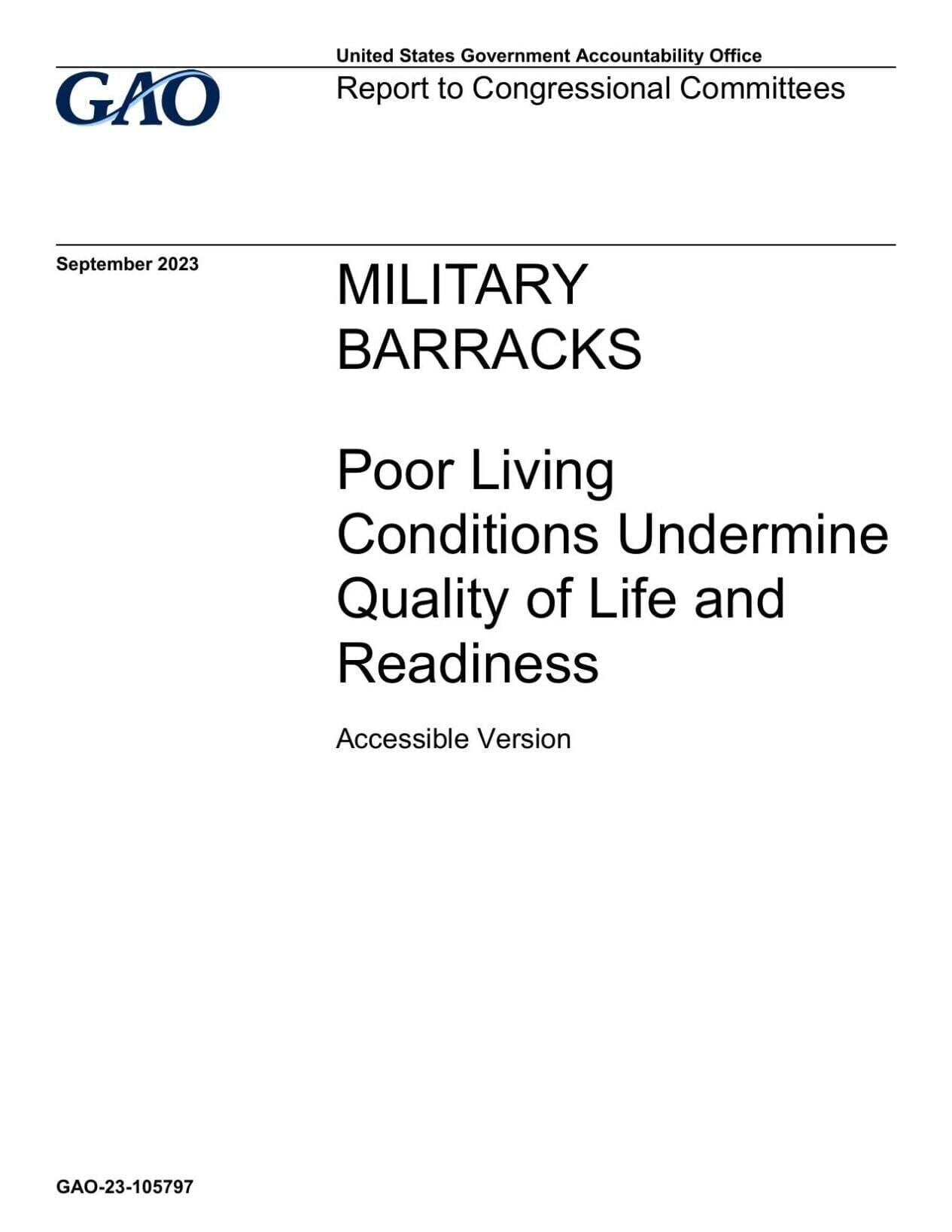 2023 GAO barracks report