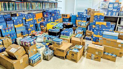Pevely Elementary School collected 11,936 boxes of macaroni and cheese for its “Blackcats Give Back Day” project.