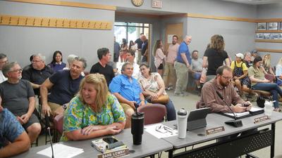 A crowd of more than 50 people filled the Festus Council Chambers on Monday evening.