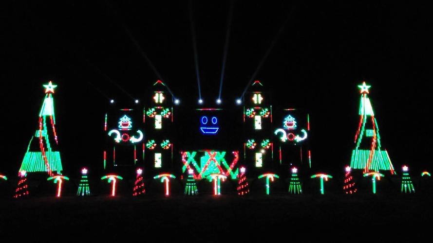 The Lenhard family Christmas light show is set up at Larry G. Crites Memorial Park in Festus.