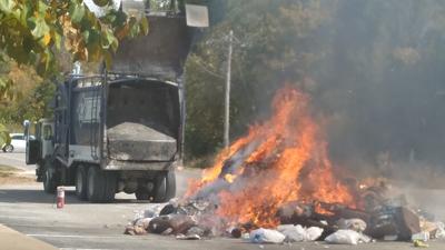 Materials being hauled in a trash truck ignited on Oct. 7 in De Soto.